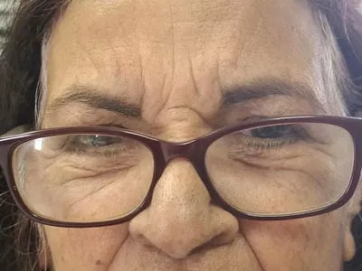 wearing glasses